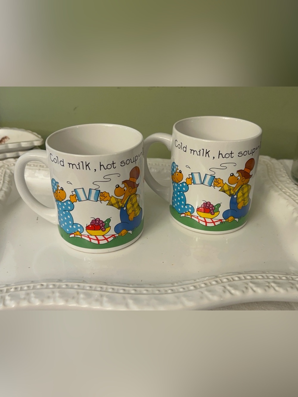 Vintage 1987 Princess House exclusive Berenstain Bears coffee mug Set of 2